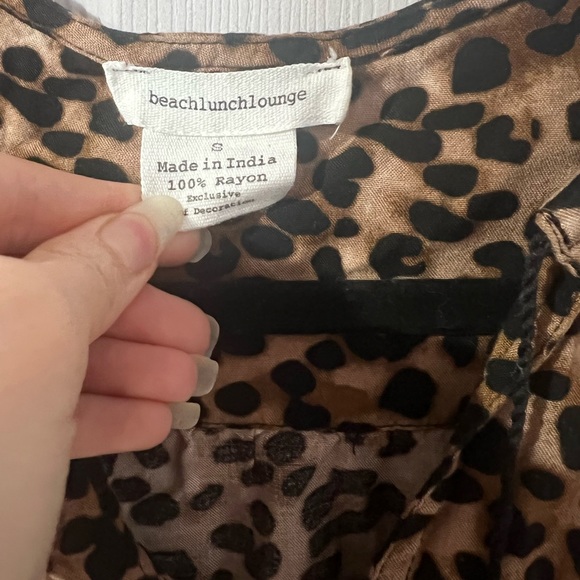 BeachLunchLounge Cheetah Print Tassel mini Sleeveless Dress - Picture 6 of 6